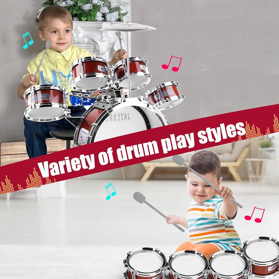 Kids Drum Set for Toddlers 1-3 3-5 - Musical Instruments